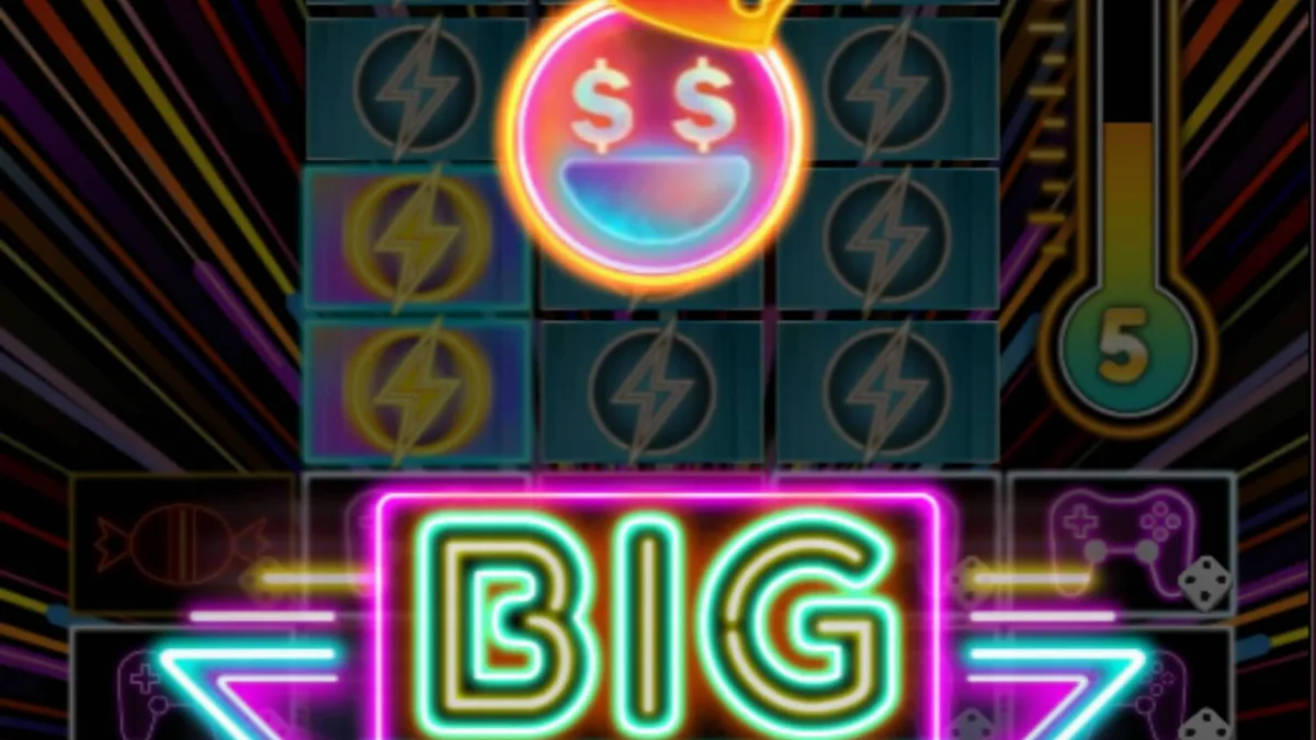 Tampilan visual neon arcade dari slot Dopamine Rush Dice